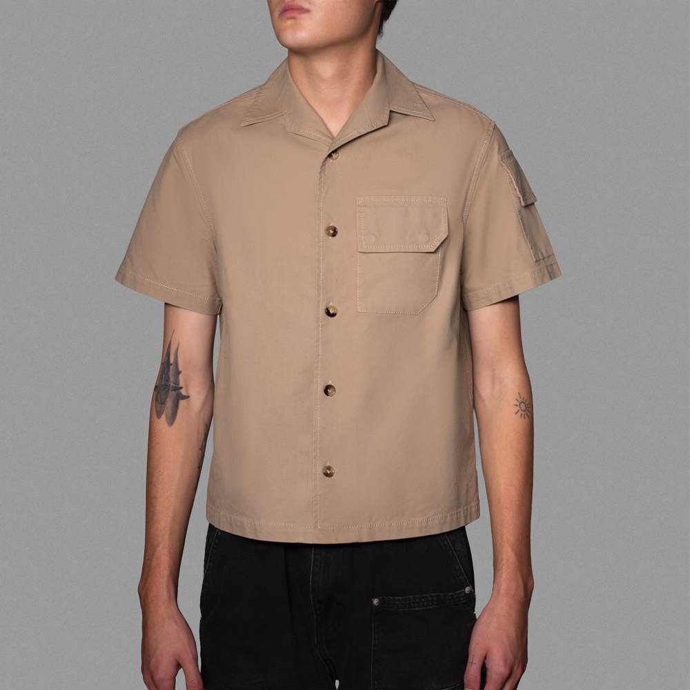 Men's Tan Short Sleeve Shirt